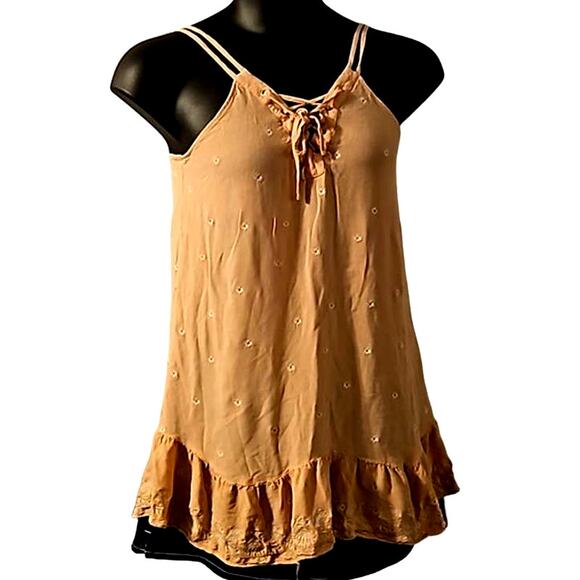 Kendall & Kylie Floral Print Sleeveless Tunic with Ruffle Hemline - Size Large - Picture 3 of 5